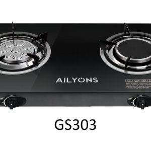 AILYONS GS303, 2 Burner Glass Top Gas Cooker
