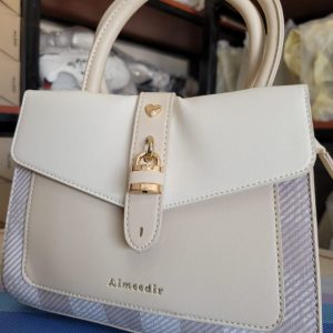 Satchel Handbag  with Border Crocodile Embossed Pattern